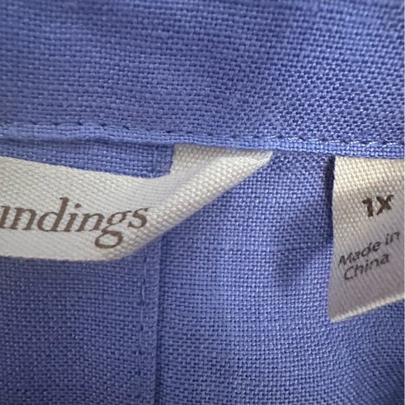 Soft Surroundings Tunic Top Womens 1X linen blended Purple Long Sleeve (k11 - Picture 10 of 10